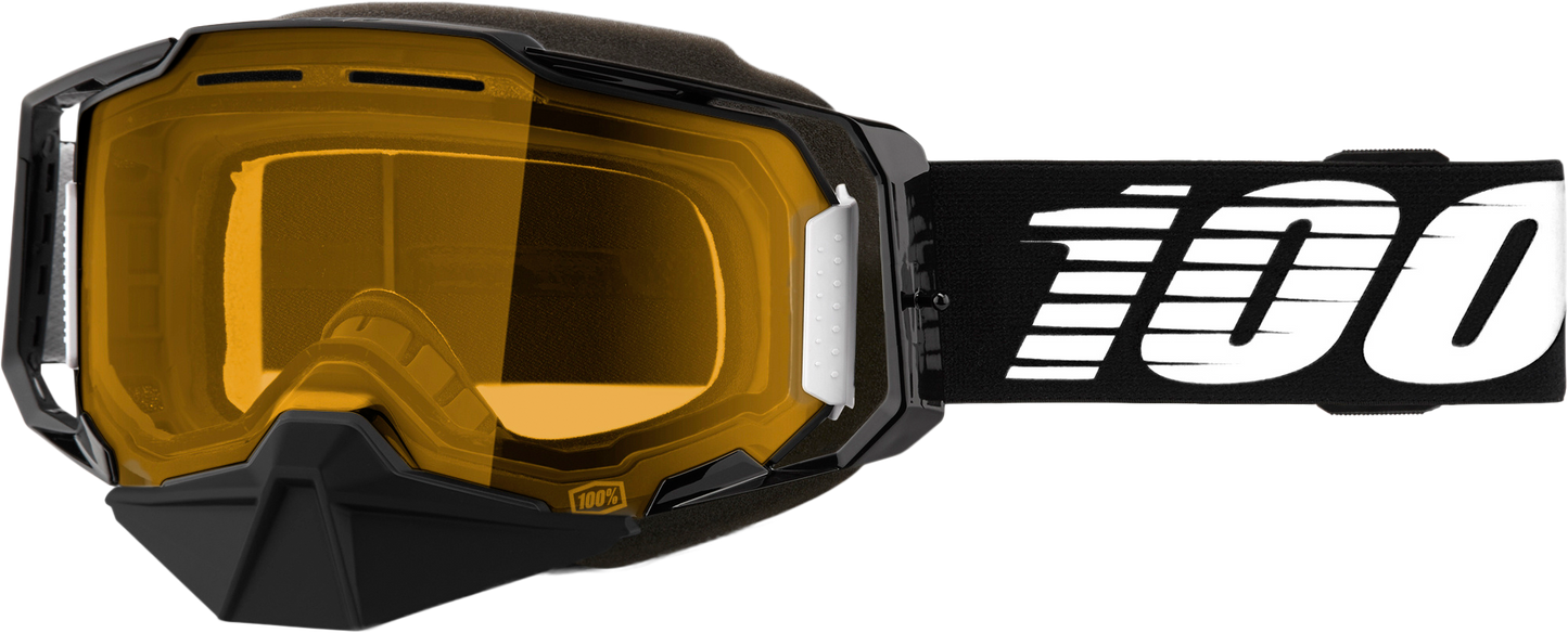 Armega Snowmobile Goggle Black W/ Ylw Lens