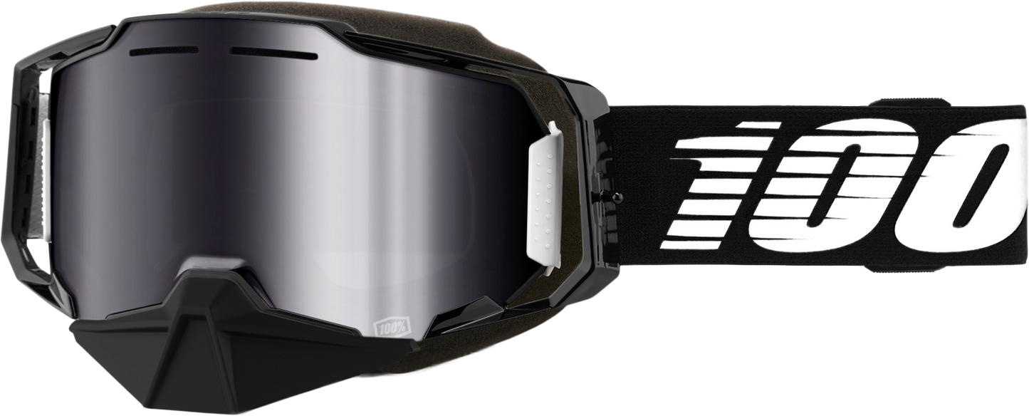 Armega Snowmobile Goggle Blk W/ Slvr Flash Mirror Lens