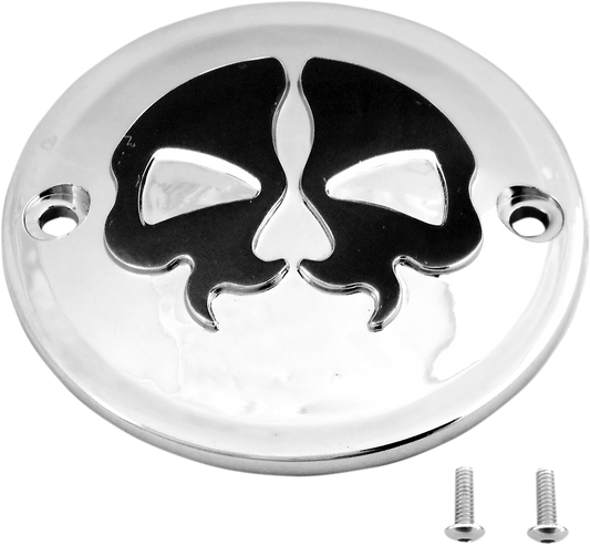 DRAG SPECIALTIES Chrome and Black Skull Points Cover - Part Number 78041