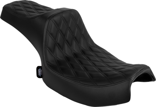 DRAG SPECIALTIES SEATS, Drag Specialties Seats Predator III 2-Up Seat for Chieftain '25 and Challenger '20-'25 - Vinyl and Solar Leather, Double Diamond Pattern (Part #4720F)