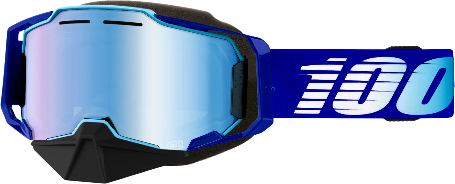 Armega Snowmobile Goggle Blue W/ Blue Mirror Lens