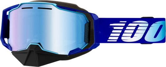 Armega Snowmobile Goggle Blue W/ Blue Mirror Lens