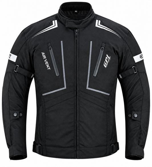 Men’s All-Season High Premium Quality Soft Adjustable Motorcycle Jacket with 4 Pockets – Black