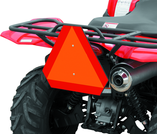 QuadBoss, QuadBoss ATV Safety Emblem - Orange | Impact-Resistant Reflective Rear Badge