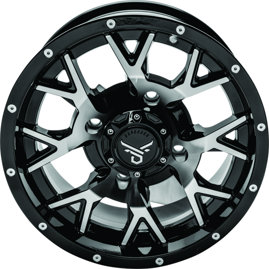 QuadBoss, QuadBoss Barbwire 15x7 Aluminum Wheel with Machined Finish – Part Number 608578