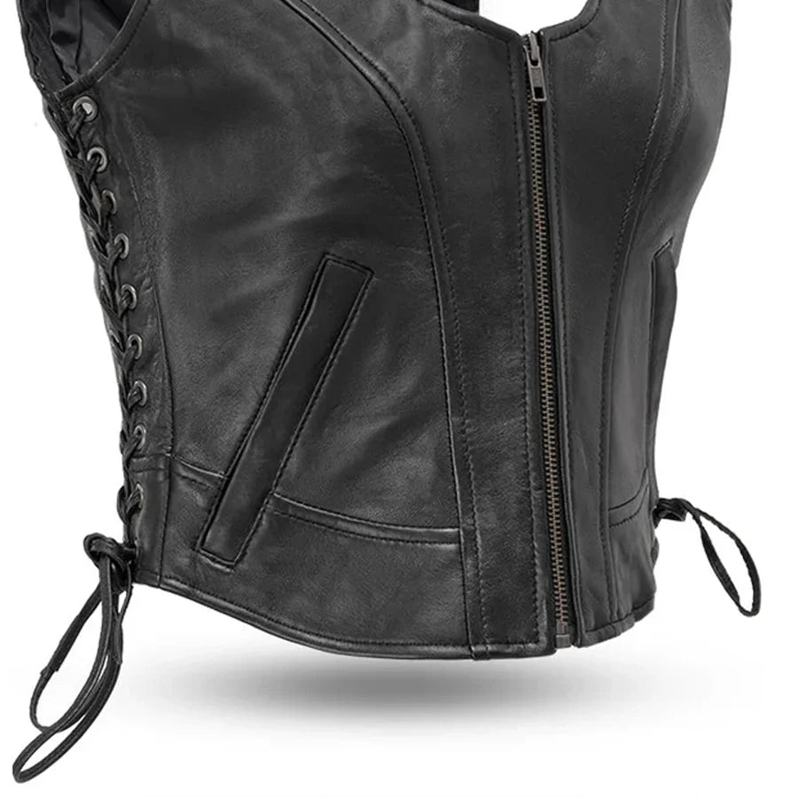 Raven Women's Motorcycle Leather Vest