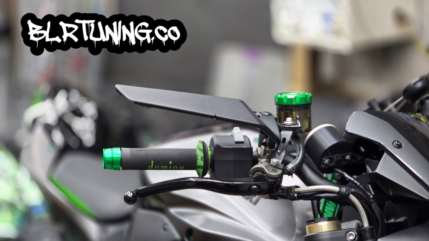 BLR TUNING Perch-Mounted Stealth Winglet Mirrors – Black Aluminum