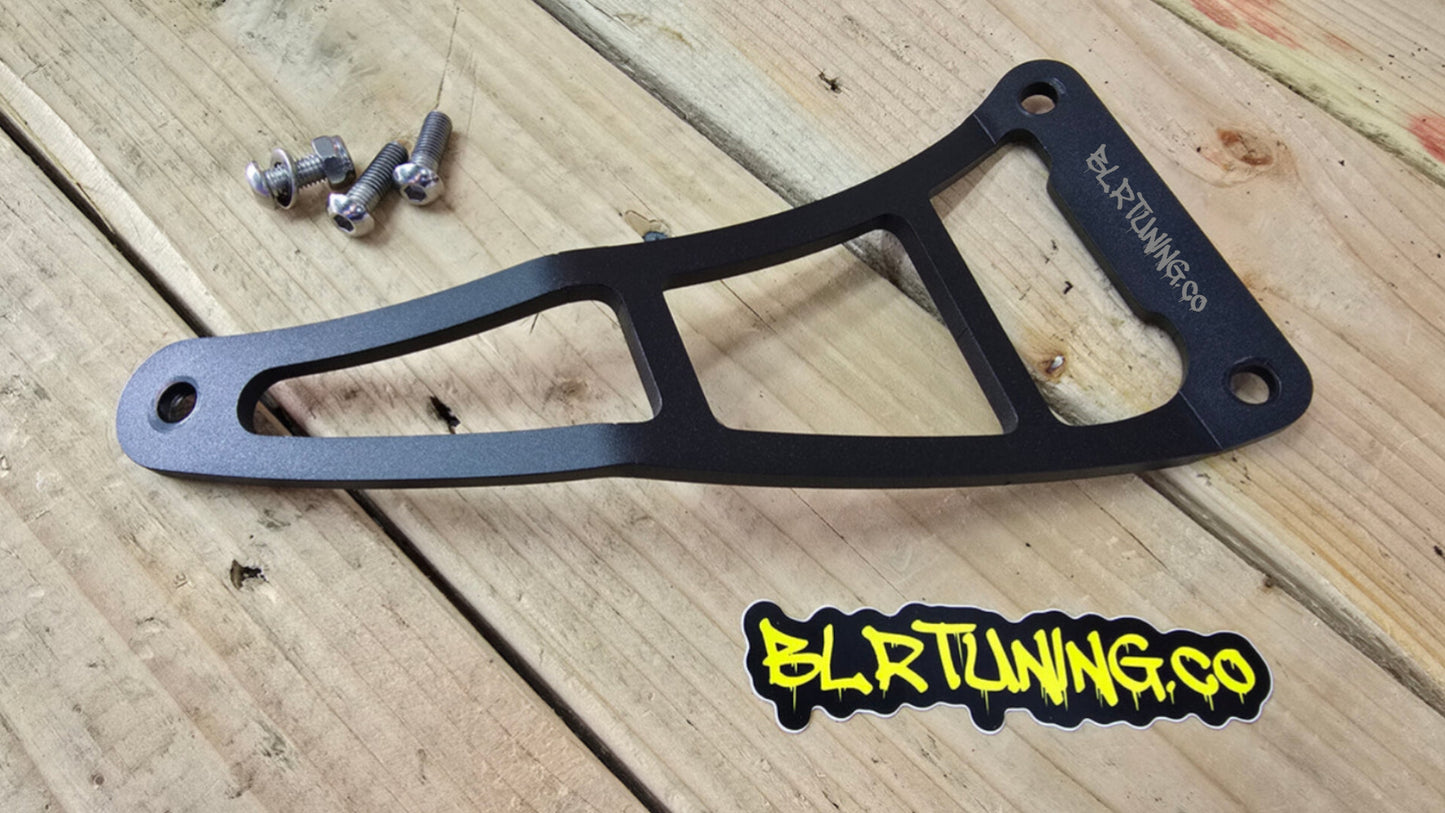 KAWASAKI NINJA ZX-10R ZX-10RR ZX1000 2011 - 2025 EXHAUST HANGER RIGHT SIDE PASSENGER PEG DELETE POWDER COATED BLACK ALUMINUM