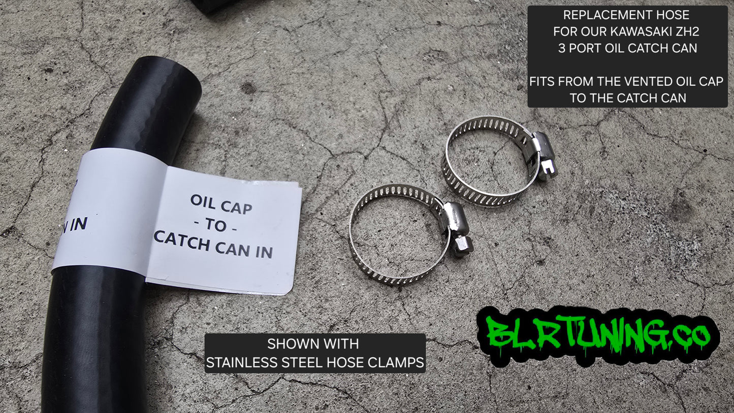 KAWASAKI ZH2 OIL CAP TO CATCH CAN REPLACEMENT HOSE - FITS BLR TUNING 3 PORT CATCH CAN
