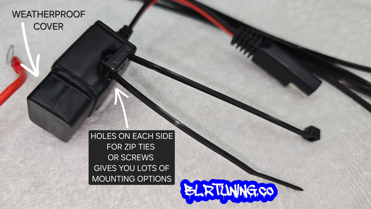 MOTOPOWER 12 VOLT STANDARD USB CHARGING SYSTEM FOR MOTORCYCLES WEATHERPROOF