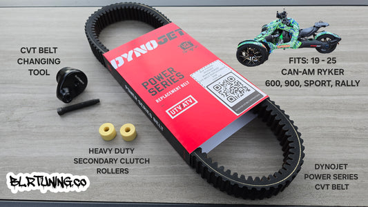 CAN-AM RYKER HEAVY DUTY SECONDARY CLUTCH ROLLERS AND DYNOJET POWER SERIES CVT BELT - PERFORMANCE REPLACEMENT BUNDLE - FITS 2019 - 2025 600 900 ACE SPORT RALLY