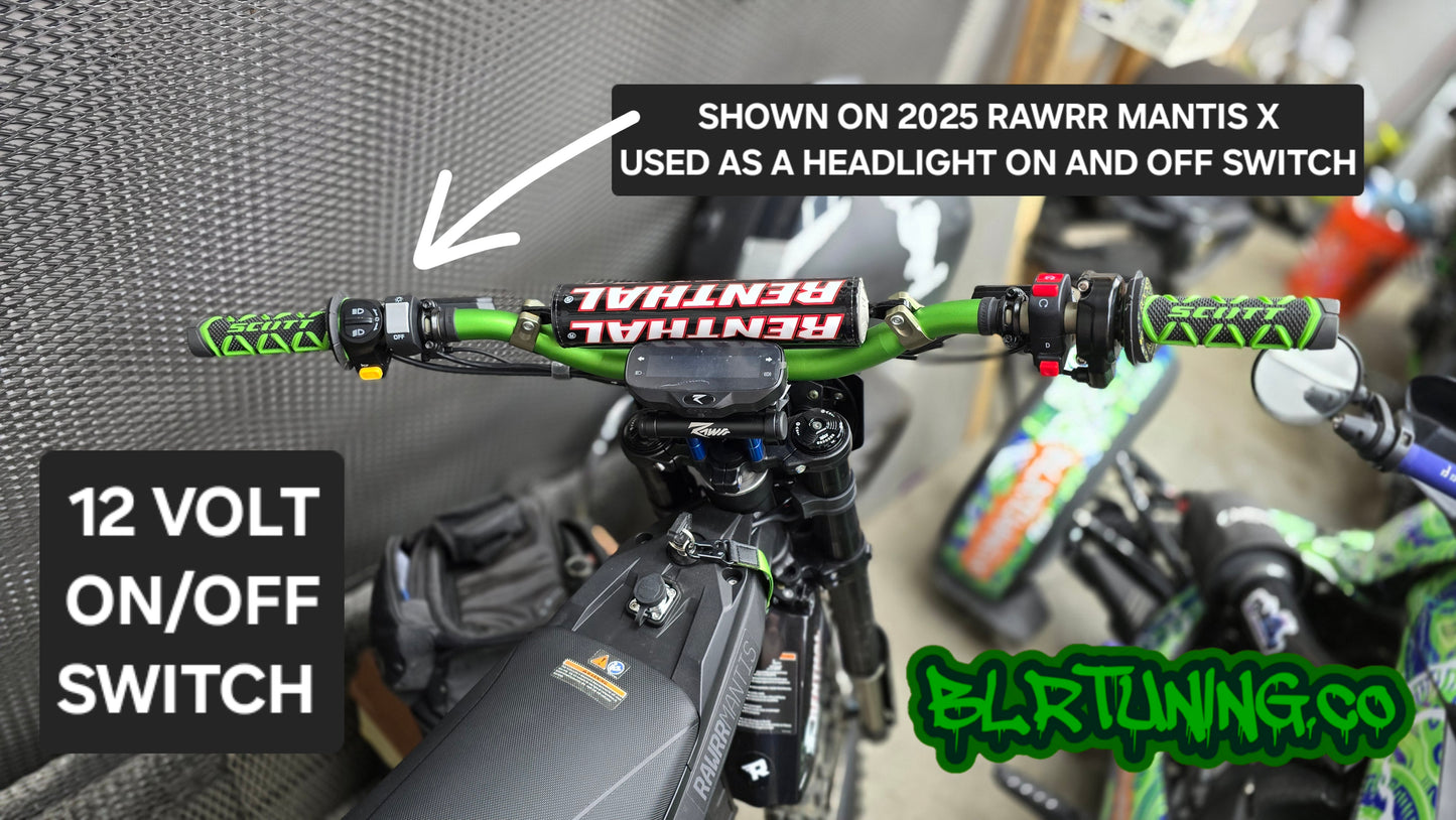 ON OFF SWITCH 7/8 HANDLEBAR MOUNTED 12 VOLT UNIVERSAL LIGHT SWITCH