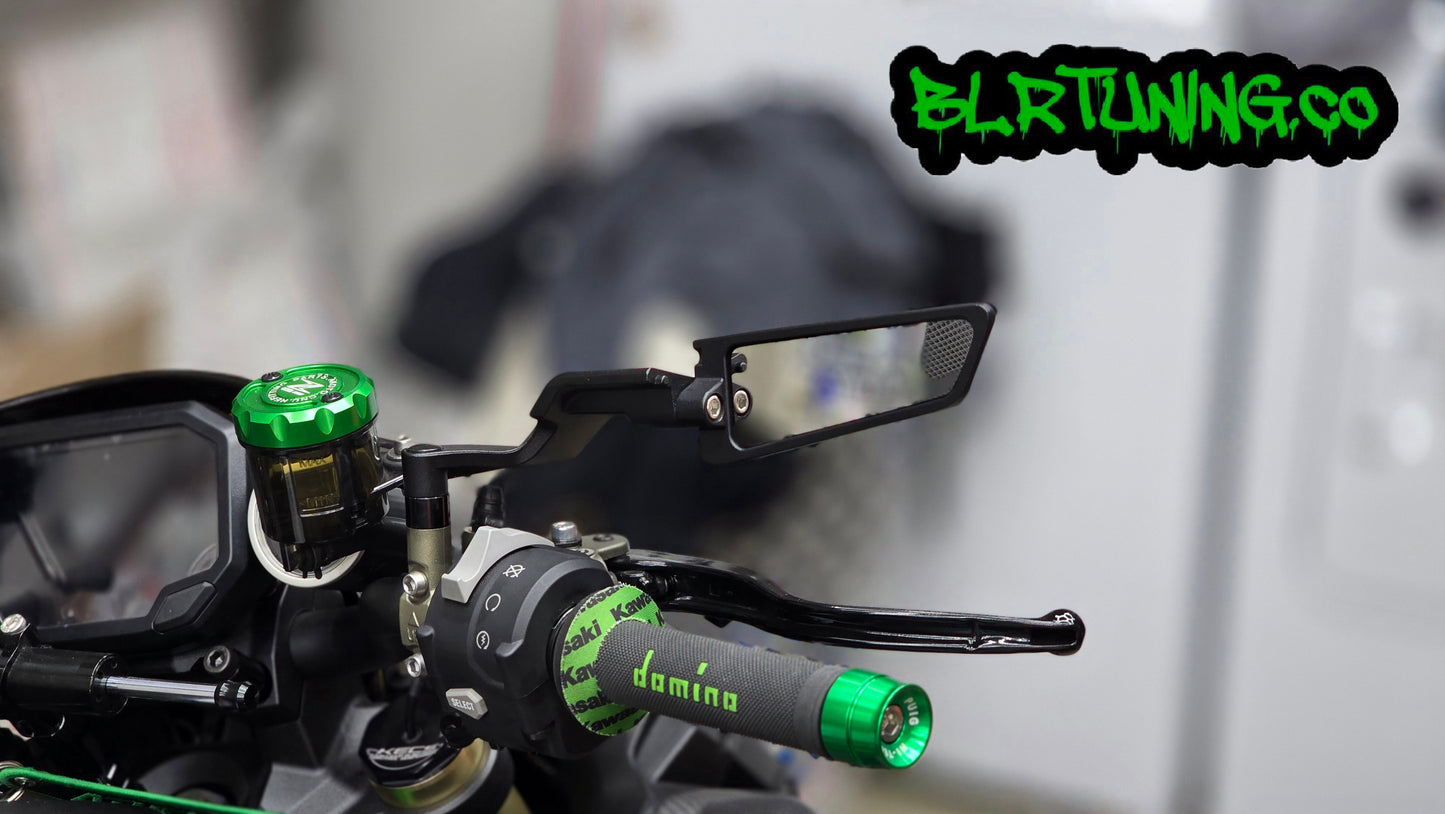 BLR TUNING Perch-Mounted Stealth Winglet Mirrors – Black Aluminum