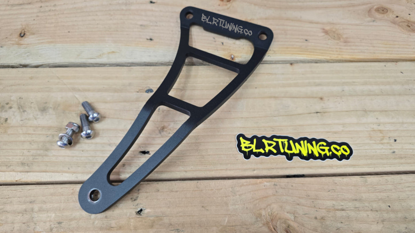 KAWASAKI NINJA ZX-10R ZX-10RR ZX1000 2011 - 2025 EXHAUST HANGER RIGHT SIDE PASSENGER PEG DELETE POWDER COATED BLACK ALUMINUM
