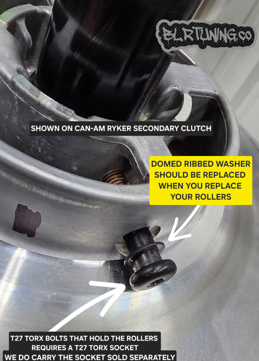 CAN-AM RYKER SECONDARY CLUTCH REPLACEMENT DOMED RIBBED LOCK WASHERS - FOR ROLLER BOLTS