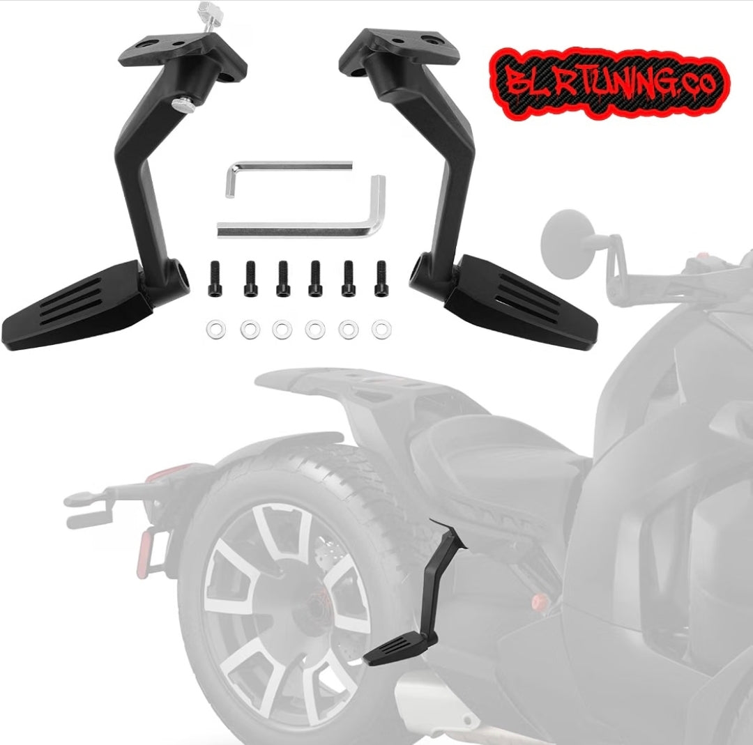 CAN-AM RYKER REAR ADJUSTABLE PASSENGER ADJUSTABLE FOOT PEGS WORKS WITH MAX MOUNT