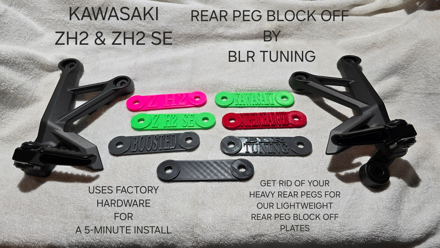 KAWASAKI Z H2 REAR PASSENGER PEG DELETE BLOCK OFF PLATES