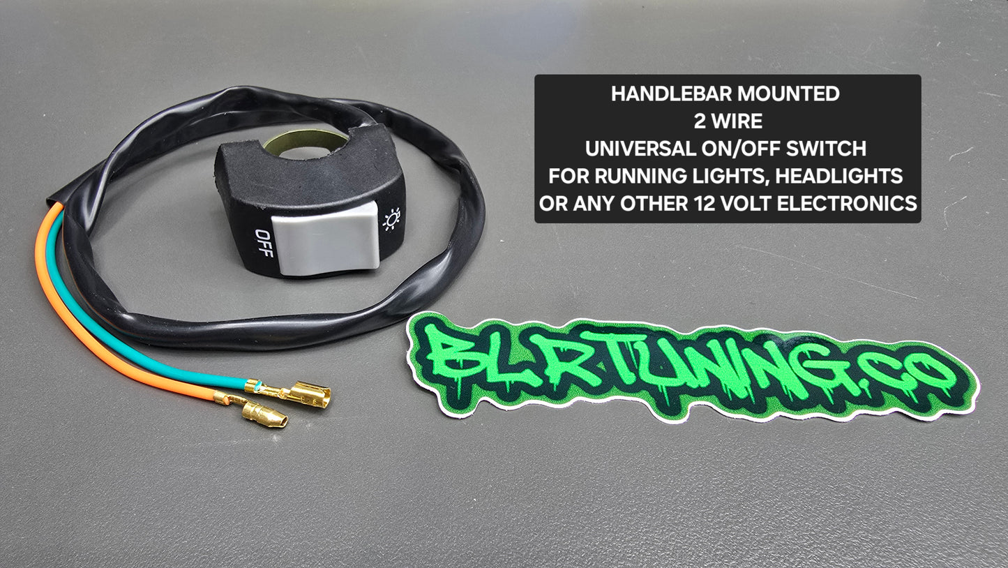 ON OFF SWITCH 7/8 HANDLEBAR MOUNTED 12 VOLT UNIVERSAL LIGHT SWITCH