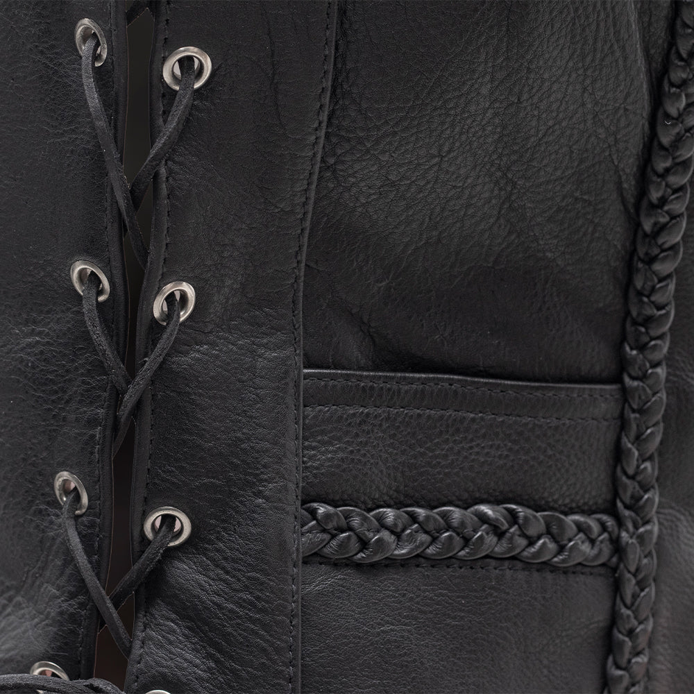 Trinity Women's Motorcycle Western Style Leather Vest