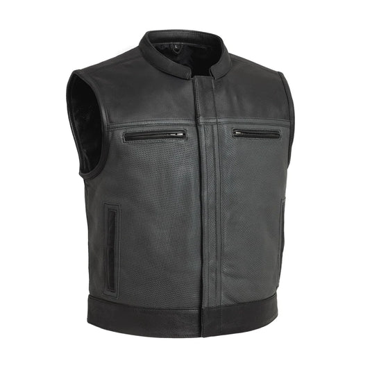 V-Twin Visionary Battleship Perforated Leather Vest