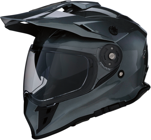 Z1R, Z1R Range Dual Sport Helmet - Dark Silver, XS | Versatile ABS Shell with Drop-Down Sun Visor