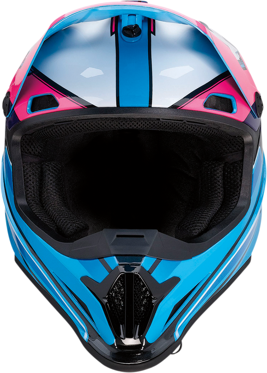 Z1R, Z1R Rise Helmet MC Pink/Blue 2XL - Injection Molded Polycarbonate Shell with Removable Moisture-Wicking Liner