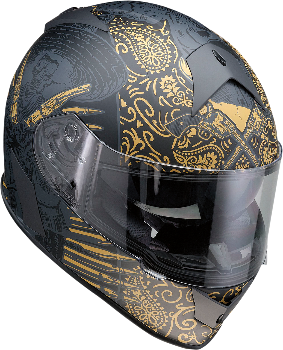 Z1R, Z1R Warrant Motorcycle Helmet - Sombrero Black/Gold XS (Part Number 0101-14170)