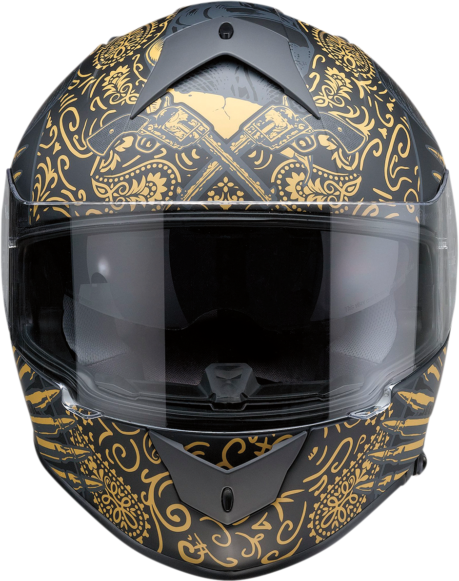 Z1R, Z1R Warrant Motorcycle Helmet - Sombrero Black/Gold XS (Part Number 0101-14170)