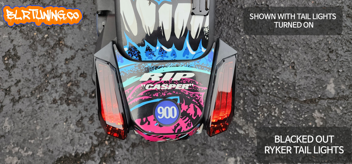 BLACKED OUT RYKER Tail Lights Fits All Years Fits All Models Plug And Play