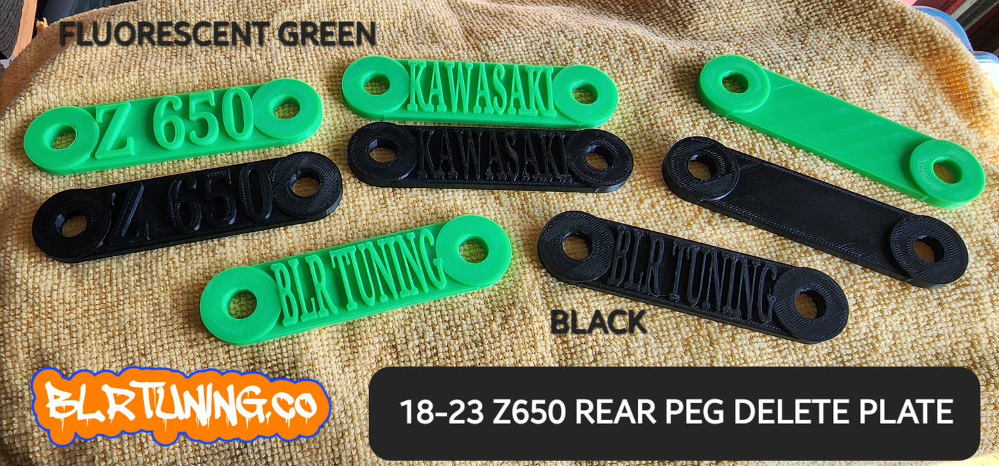 KAWASAKI Z650 PASSENGER REAR PEG DELETE PLATES