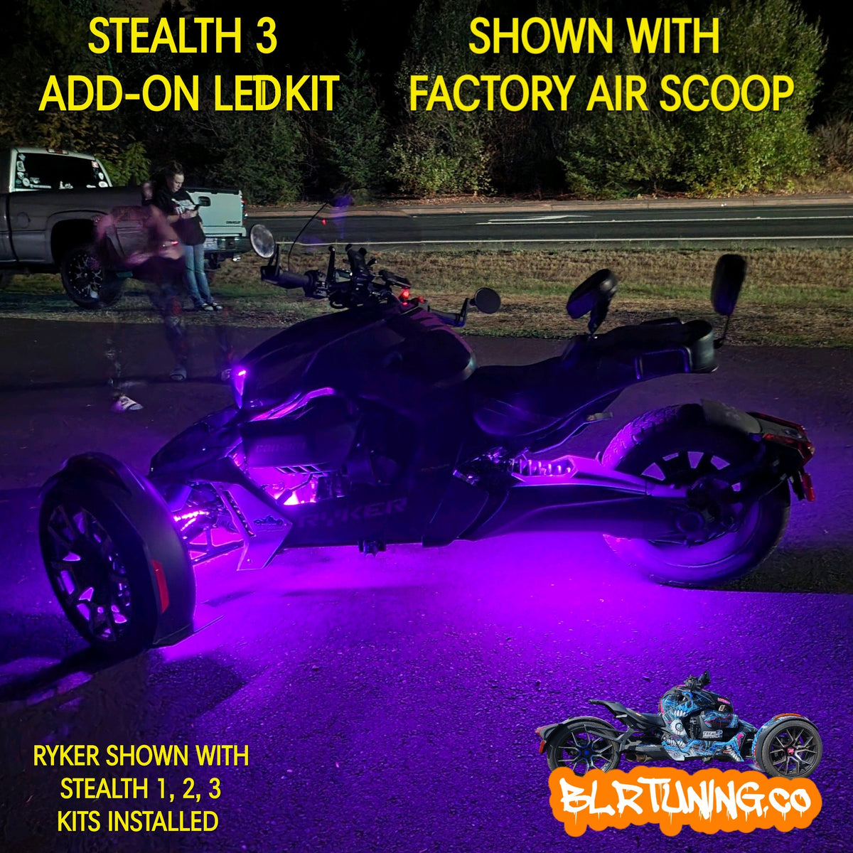 Purple 12000K LED Headlight Conversion Bulbs H4 – Fits Can-Am Ryker & Rally
